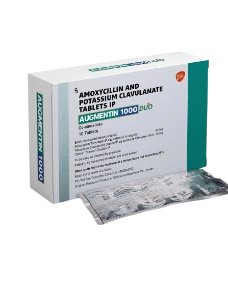 Augmentin 1000mg Tab (Amoxicillin 875mg / Potassium Clavulanate 125mg)