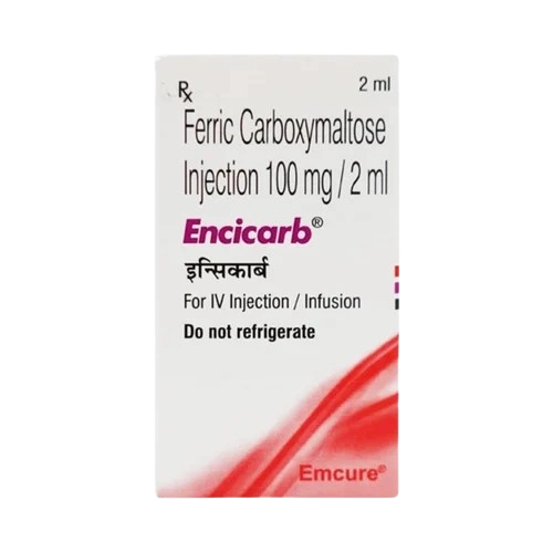 Encicarb 100 mg Injection (Ferric Carboxymaltose / Elemental Iron 100 mg / 2 ml)