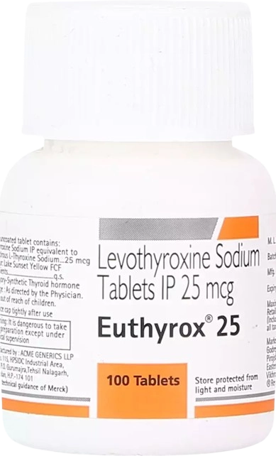 EUthyrox 25 Tablet - Levothyroxine (25 mcg)