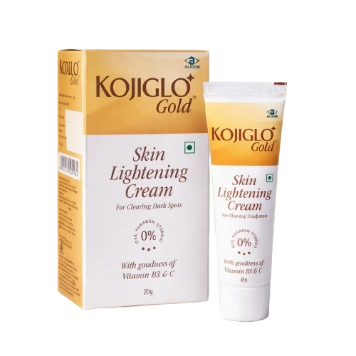 Kojiglo Gold Skin Lightening Cream (Vitamin B3 & Vitamin C) – 20g tube