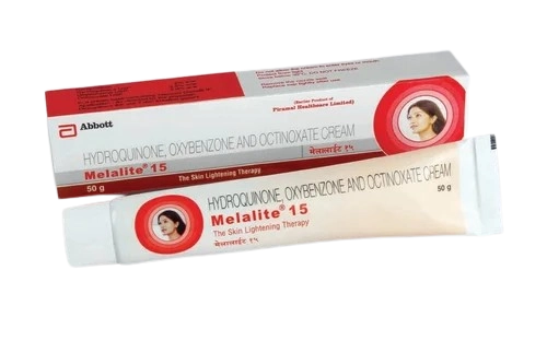 Melalite 15 Cream (Hydroquinone 2% w/v + Octinoxate 9% w/v + Oxybenzone 2.5% w/v) – 30gm tube
