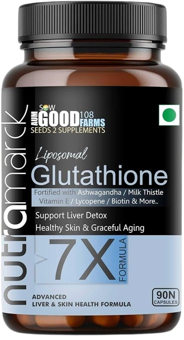 NutraMarck Liposomal Glutathione 7X Capsules | Advanced Formula for Skin Brightening & Liver Detox